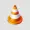 orange and white traffic cone on transparent background PNG