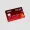 Red credit card isolated on transprent background 