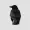 Crow is sitting on the back side looking left on a transparent background