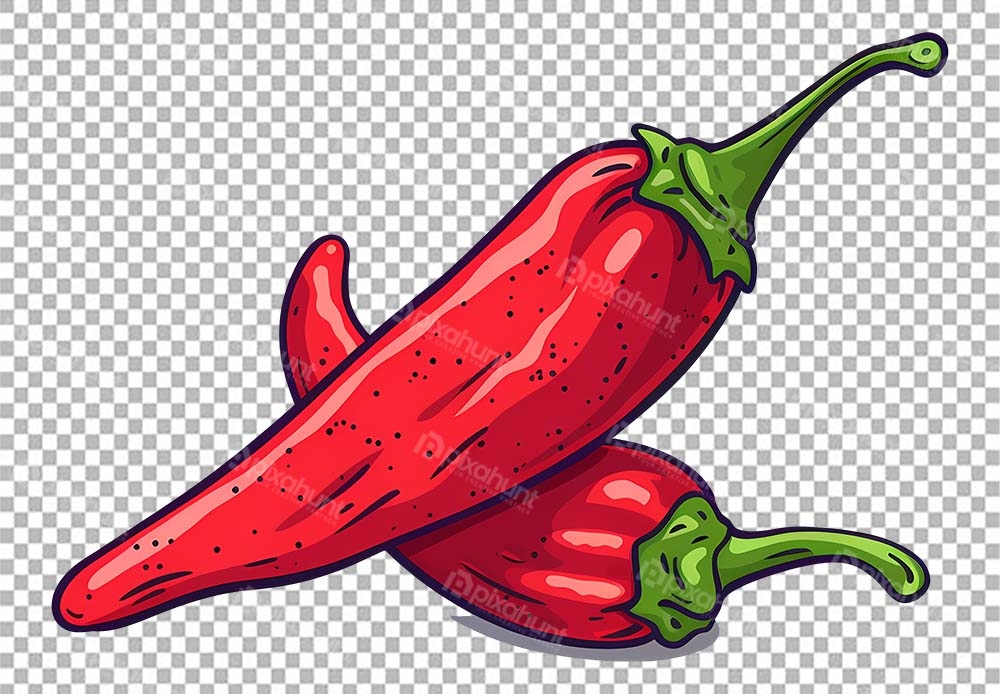 Free Download Premium PNG | Two red chili peppers