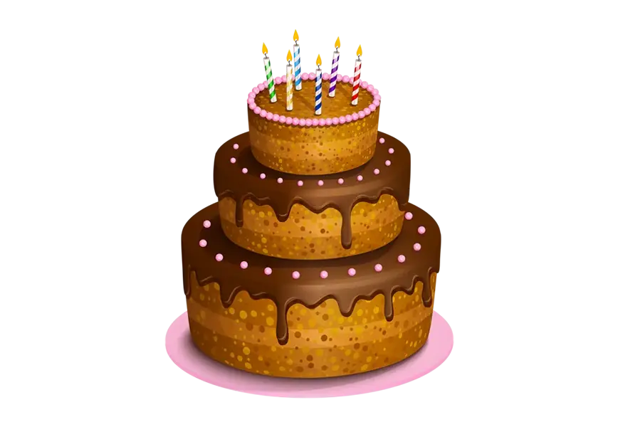 Free Premium Png View Of D Delicious Looking Cake With Candles Png