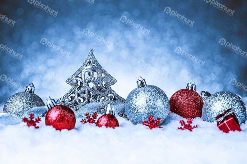 Free Download Premium Stock Photos | Blue christmas baubles glitter bokeh season holiday background