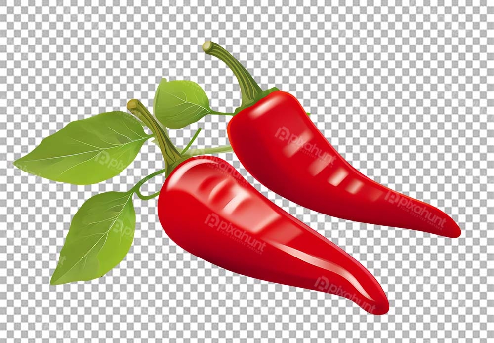 Free Download Premium PNG | pepperoni pizza | Two red chilies Falling down