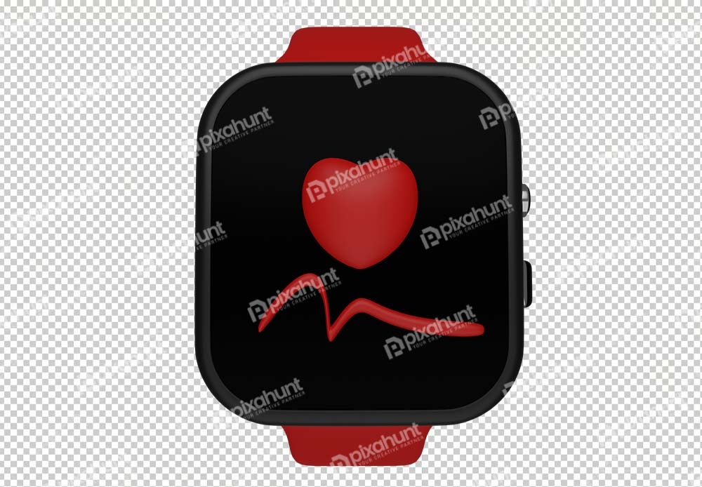 Free Download Premium PNG | Isolated Smart watch pulse heart 3d icon, perfect to use as an additional element in your poster
