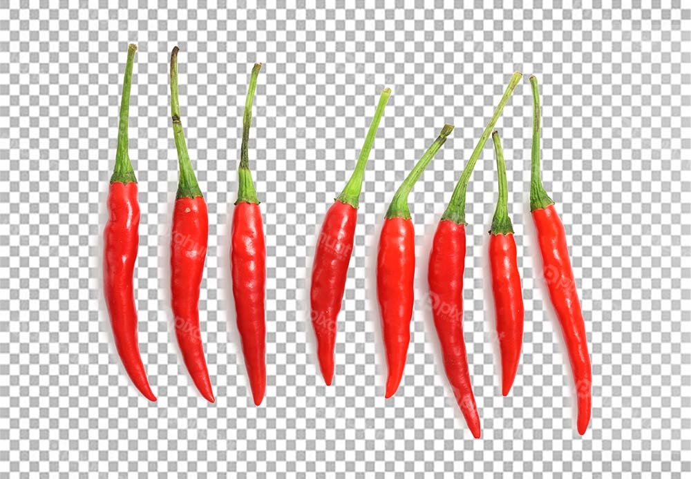 Free Download Premium PNG | Small red chili in line | flat lay mexican food composition with chilis