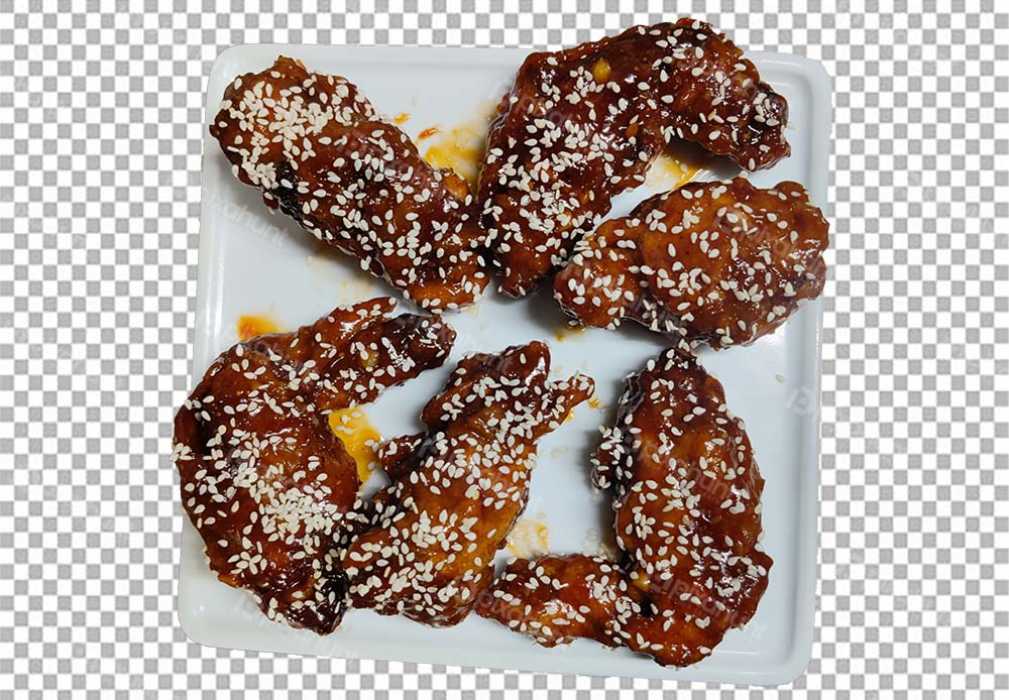 Free Download Premium PNG | BBQ Wings | Baked BBQ wings with teriyaki sauce