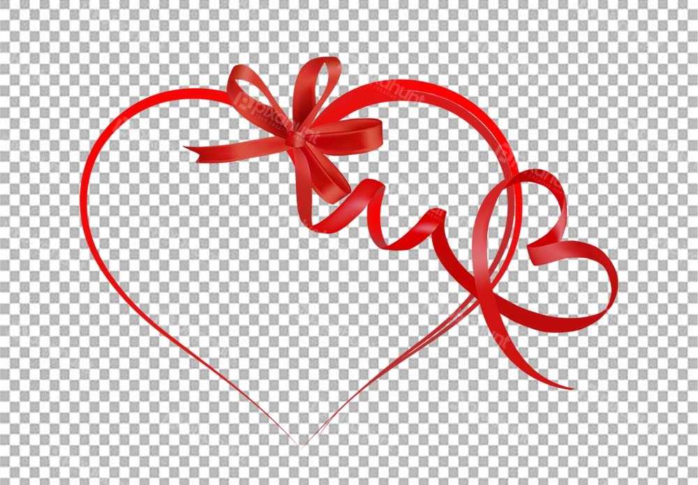 Free Download Premium PNG | Heart Pictures For Valentines Day | Red ribbon hearts