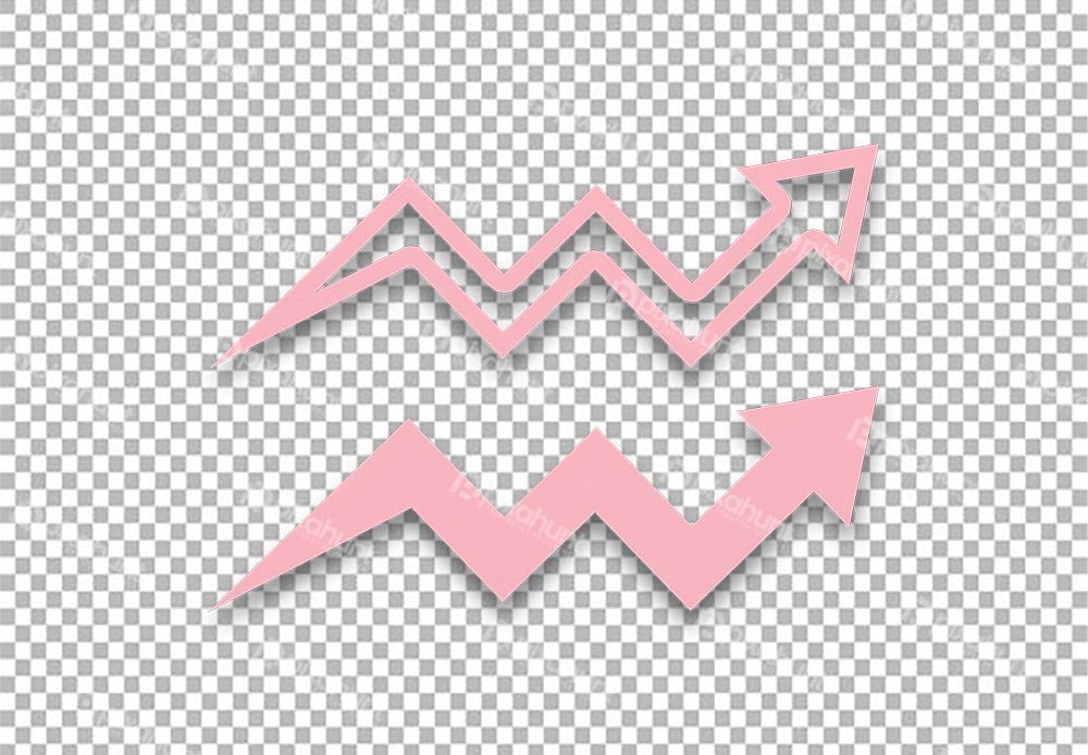 Free Download Premium PNG | Patel color Pink arrows | Pink arrow graph paper isolated