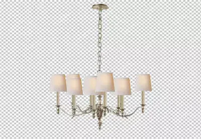 Retro chandelier isolated in  rendering transparent background PNG