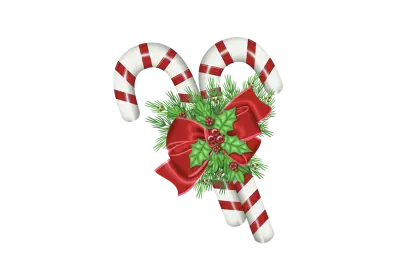Sweet traditional Christmas candy transparent  background