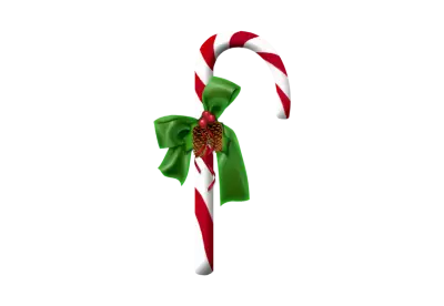Traditional Christmas candy with bow on a transparent  background