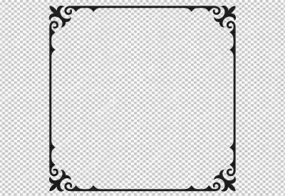 Border Frame made up of four equal parts, each with a different design