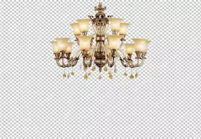There is a chandelier with five lights hanging from it  transparent background PNG