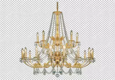  Render Retro chandelier isolated transparent background PNG