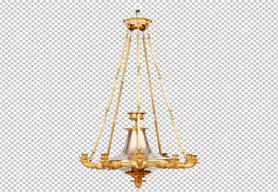 Retro chandelier isolated transparent background PNG