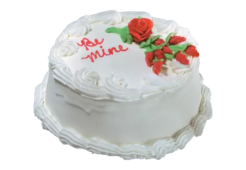 Sweet decorated fondant cake on transparent background