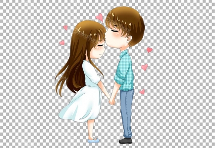 Chinese Valentines Day Love Couple Illustration png
