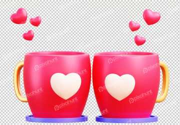 Twin cup | Two Cup 3D Illustration