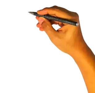 Writing Hand With Hold A Boll pen royalty-free stock