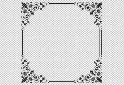 Frame is decorated with intricate floral patterns is in a vertical position