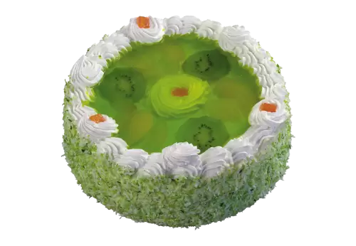 Delicious birthday cake with green  transparent background
