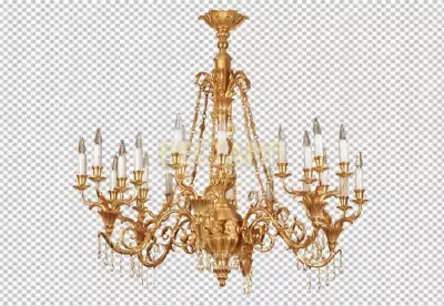  Render Retro chandelier isolated transparent background 